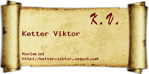 Ketter Viktor névjegykártya